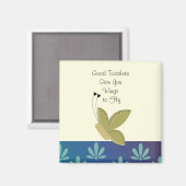 Schmetterling mit dem Lehrer-Sprichwort Magnet (Vorderseite/Rückseite)