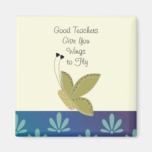 Schmetterling mit dem Lehrer-Sprichwort Magnet (Vorne)