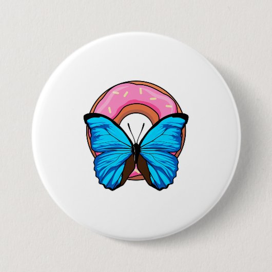 Schmetterling mit Donut Button (Vorderseite)