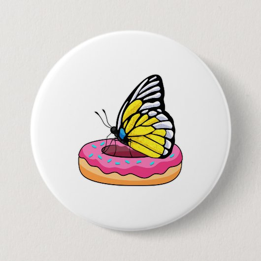 Schmetterling mit Donut Button (Vorderseite)