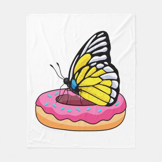 Schmetterling mit Donut Fleecedecke (Vorderseite)