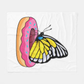 Schmetterling mit Donut Fleecedecke (Vorderseite (Horizontal))