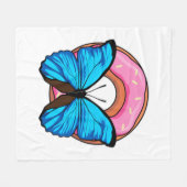 Schmetterling mit Donut Fleecedecke (Vorderseite (Horizontal))