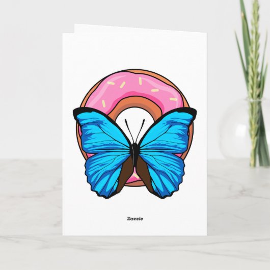 Schmetterling mit Donut Karte (Rückseite)