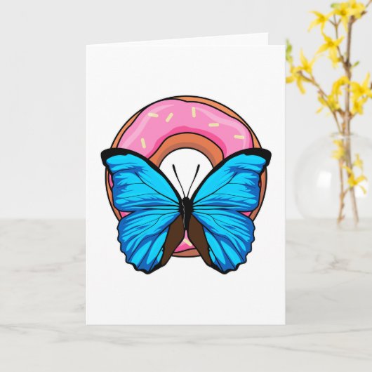 Schmetterling mit Donut Karte (Gelbe Blume)