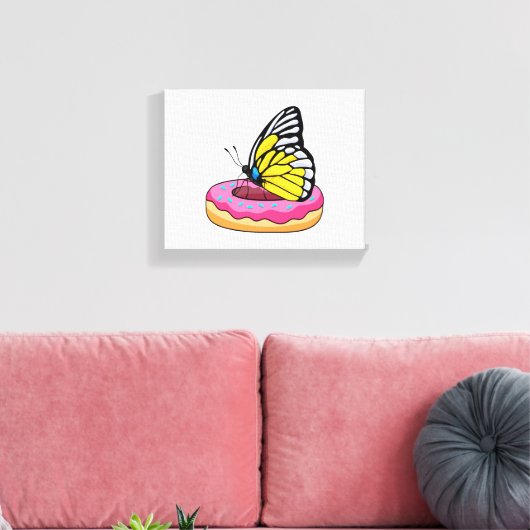 Schmetterling mit Donut Leinwanddruck (Insitu (Wohnzimmer))