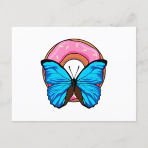 Schmetterling mit Donut Postkarte