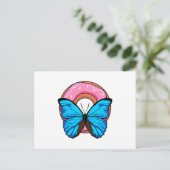 Schmetterling mit Donut Postkarte (Stehend Vorderseite)