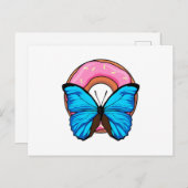 Schmetterling mit Donut Postkarte (Vorne/Hinten)