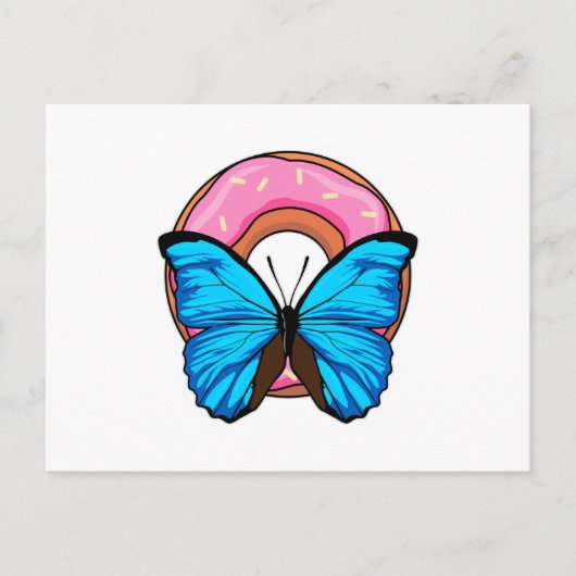 Schmetterling mit Donut Postkarte (Vorderseite)