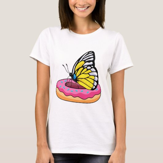 Schmetterling mit Donut T-Shirt (Vorderseite)