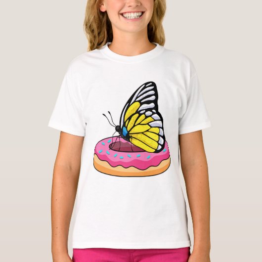 Schmetterling mit Donut T-Shirt (Vorderseite)