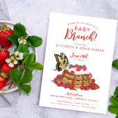 Schmetterling mit Erdbeeren Baby Brunch Dusche Einladung