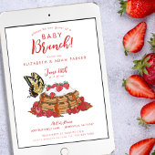 Schmetterling mit Erdbeeren Baby Brunch Dusche Einladung