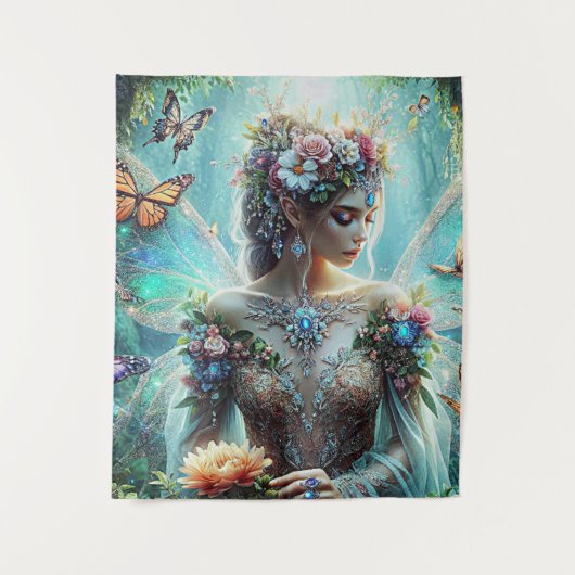 Schmetterling mit Fairy Tapestry Wandteppich (Vorderseite)