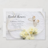 Schmetterling mit Frühlingsblumen Einladung (Vorderseite)