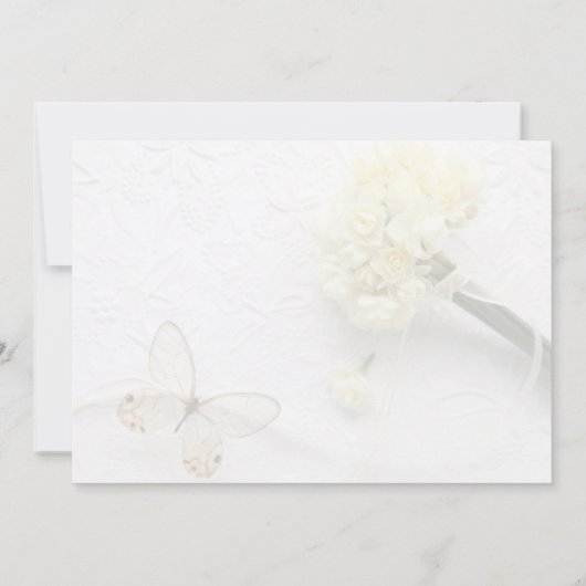 Schmetterling mit Frühlingsblumen Einladung (Rückseite)