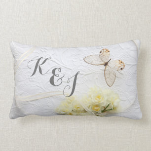 Schmetterling mit Frühlingsblumen Hochzeit Lendenkissen