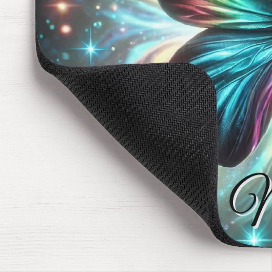 Schmetterling mit galaktischem Glühen und glühende Mousepad (Ecke)