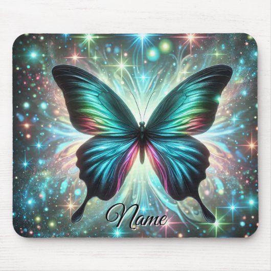 Schmetterling mit galaktischem Glühen und glühende Mousepad (Vorne)