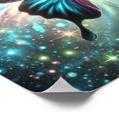 Schmetterling mit galaktischem Glühen und glühende Poster (Ecke)