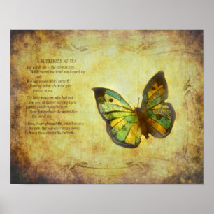 Schmetterling mit Gedicht-Leinwand-Druck Poster