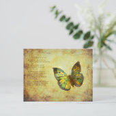 Schmetterling mit Gedicht Postkarte (Stehend Vorderseite)