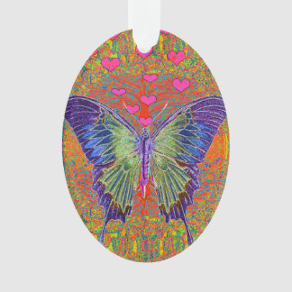 Schmetterling mit geformten Mustern des Herzens Ornament