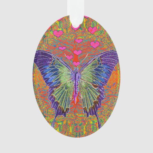 Schmetterling mit geformten Mustern des Herzens Ornament (Vorderseite)