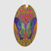 Schmetterling mit geformten Mustern des Herzens Ornament (Vorderseite)