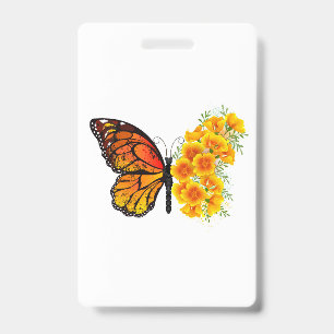 Schmetterling mit Gelbem Kalifornischen Mohn Ausweis
