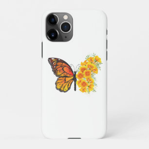 Schmetterling mit gelbem Kalifornischen Mohn iPhone 11Pro Hülle
