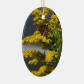 Schmetterling mit gelben Wildblumen Keramik Ornament (Rechts)