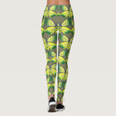 Schmetterling mit geometrischem Strassendesign Leggings (Rückseite)
