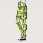 Schmetterling mit geometrischem Strassendesign Leggings (Links)