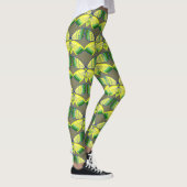 Schmetterling mit geometrischem Strassendesign Leggings (Rechts)