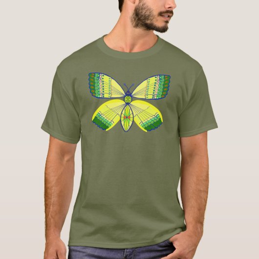 Schmetterling mit geometrischem Strassendesign T-Shirt (Vorderseite)
