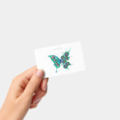 Schmetterling mit grünen Pfauenfedern Ausweis (Handheld)