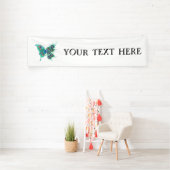 Schmetterling mit grünen Pfauenfedern Banner (InSitu)