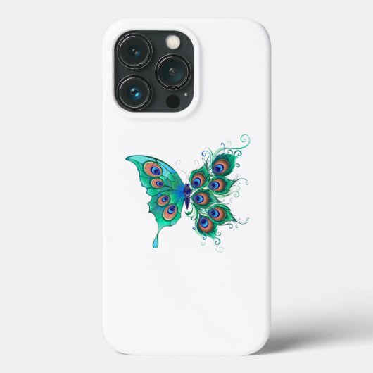 Schmetterling mit grünen Pfauenfedern Case-Mate iPhone Hülle (Rückseite)