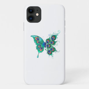 Schmetterling mit grünen Pfauenfedern Case-Mate iPhone Hülle