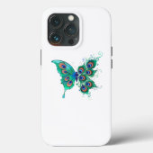 Schmetterling mit grünen Pfauenfedern Case-Mate iPhone Hülle (Rückseite)