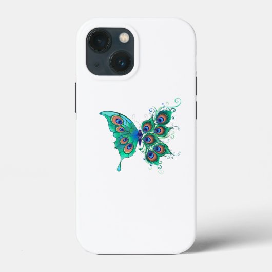 Schmetterling mit grünen Pfauenfedern Case-Mate iPhone Hülle (Rückseite)