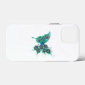 Schmetterling mit grünen Pfauenfedern Case-Mate iPhone Hülle (Rückseite (Horizontal))