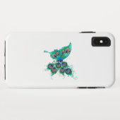 Schmetterling mit grünen Pfauenfedern Case-Mate iPhone Hülle (Rückseite (Horizontal))