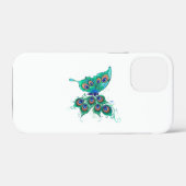 Schmetterling mit grünen Pfauenfedern Case-Mate iPhone Hülle (Rückseite (Horizontal))