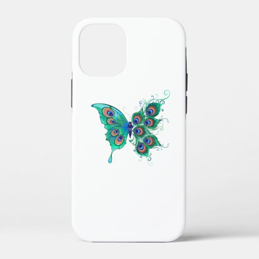Schmetterling mit grünen Pfauenfedern Case-Mate iPhone Hülle (Rückseite)