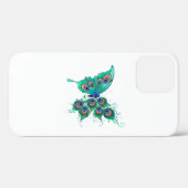 Schmetterling mit grünen Pfauenfedern Case-Mate iPhone Hülle (Rückseite (Horizontal))
