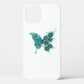 Schmetterling mit grünen Pfauenfedern Case-Mate iPhone Hülle (Rückseite)