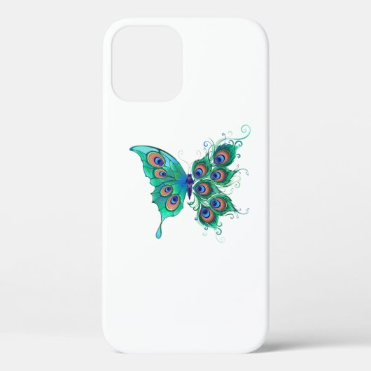 Schmetterling mit grünen Pfauenfedern Case-Mate iPhone Hülle (Rückseite)